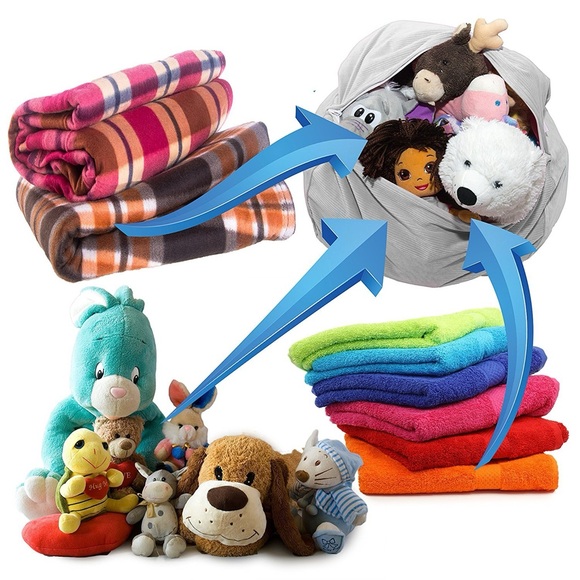 Baby Keeps Gray Stuffed Animal Beanbag Storage - Picture 2 of 5